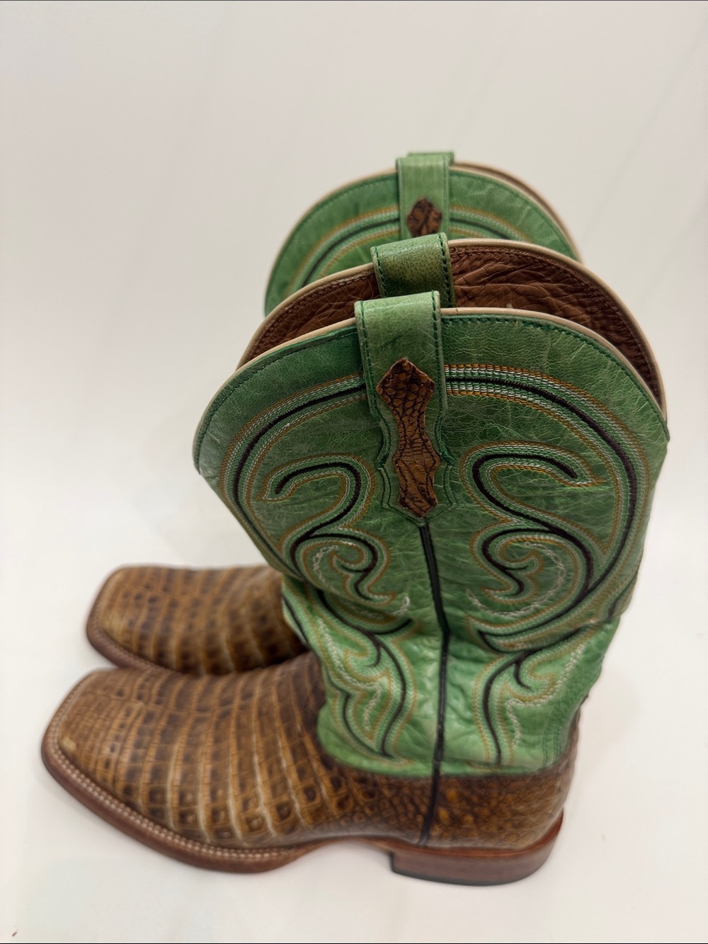 Ariat Men’s Green brown leather cowboy western boots size 9.5D